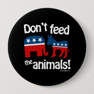 Badge Rond 10 Cm N'alimentez pas les animaux