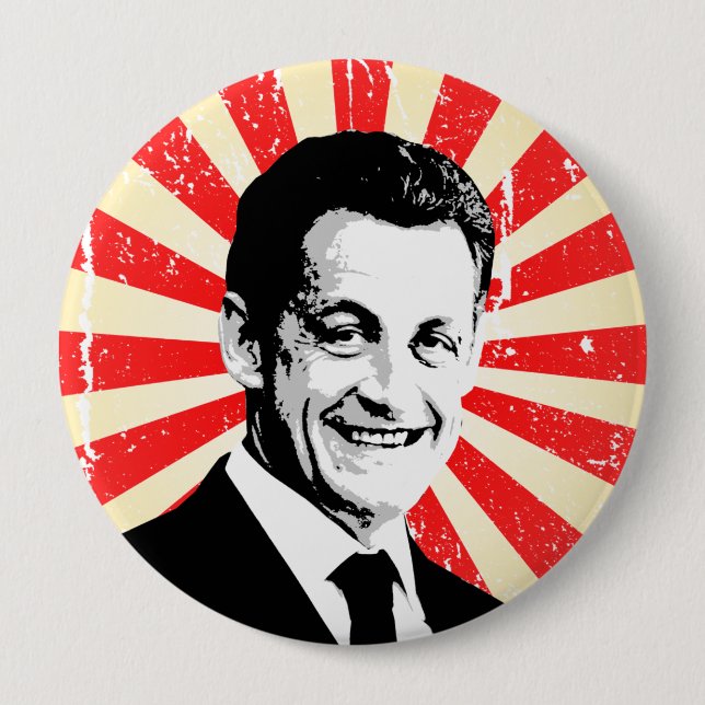 Badge Rond 10 Cm Nicolas Sarkozy (Devant)