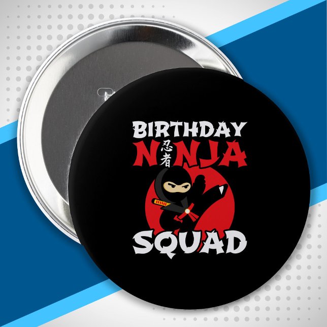 Badge Rond 10 Cm Ninja Anniversaire Thème de fête - Anniversaire Ni (Créateur téléchargé)