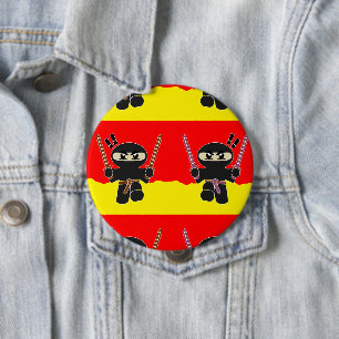 Badge Rond 10 Cm Ninjas en colère