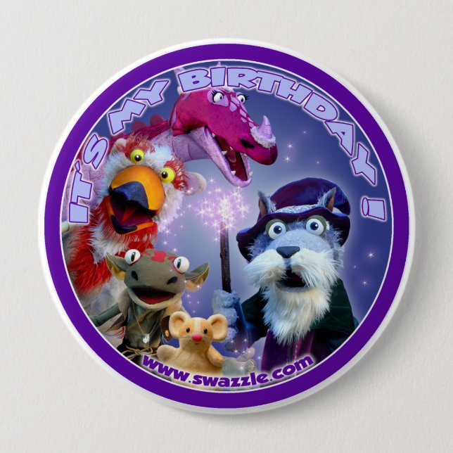 Badge Rond 10 Cm Noix le bouton d'anniversaire de magicien (Devant)