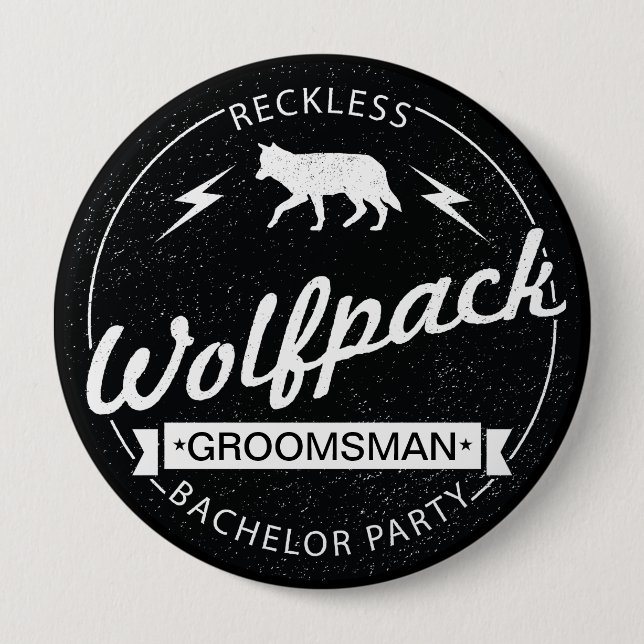 Badge Rond 10 Cm Nom imprudent de Groomsman d'enterrement de vie de (Devant)