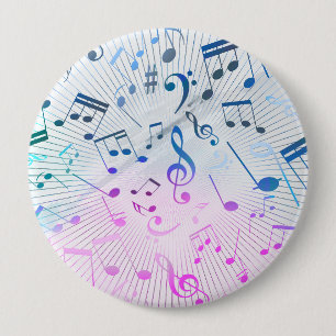Badge Rond 10 Cm Notes de musique