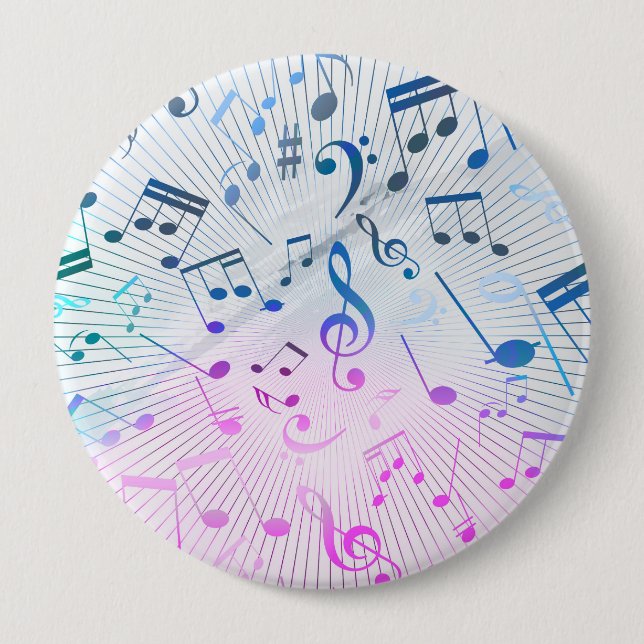 Badge Rond 10 Cm Notes de musique (Devant)