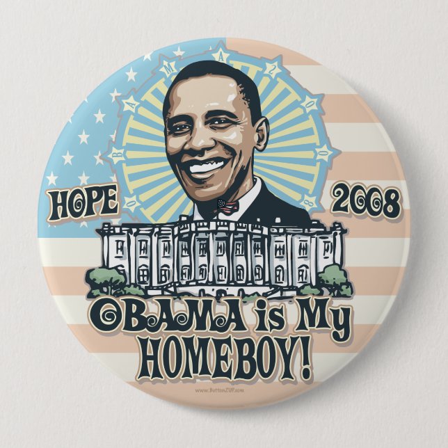 Badge Rond 10 Cm Nouveau bouton du Homeboy 2008 d'Obama (Devant)