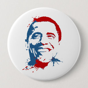 Badge Rond 10 Cm Obama éclaboussé