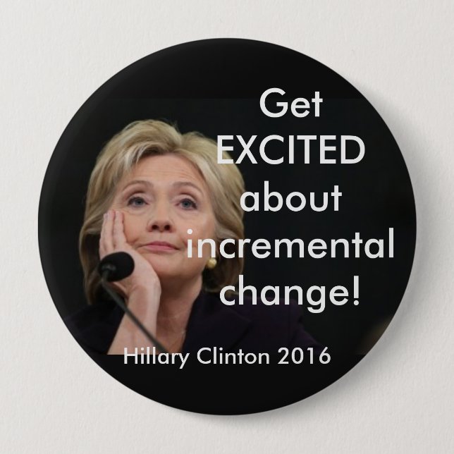 BADGE ROND 10 CM OBTENEZ EXCITED AU SUJET DU CHANGEMENT PAR (Devant)