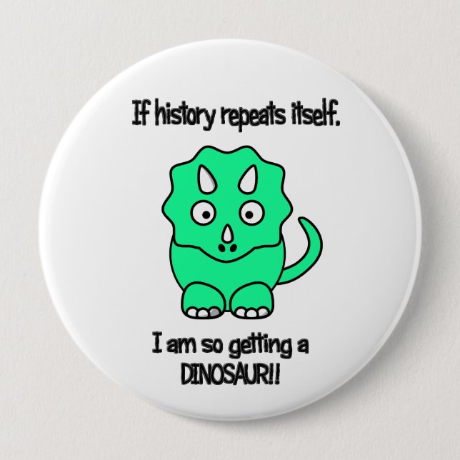 Badge Rond 10 Cm Obtention de Dino (Devant)