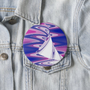 Badge Rond 10 Cm Ondes tournantes