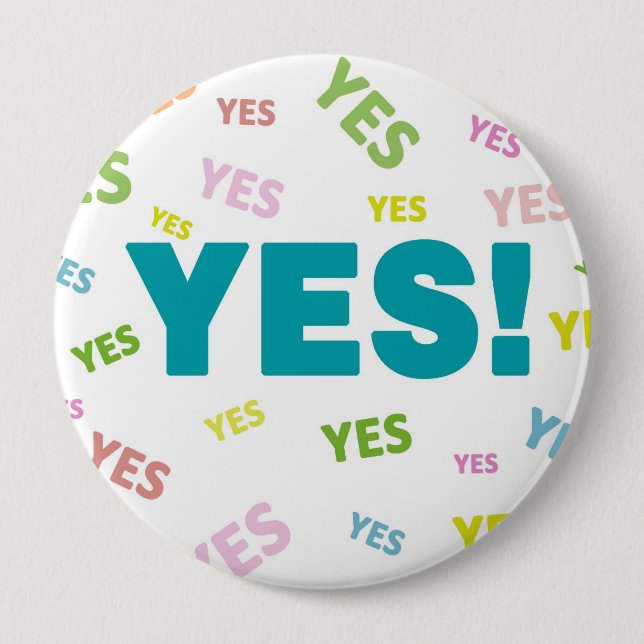 Badge Rond 10 Cm OUI ! Boutons Pin-De retour (Devant)