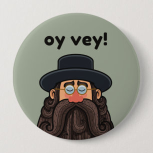 Badge Rond 10 Cm OUI ! Funny RABBI Peronalisé