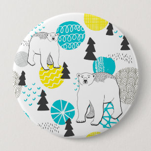 Badge Rond 10 Cm Ours polaire