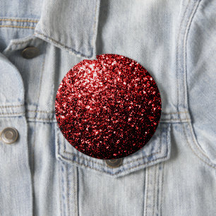 Badge Rond 10 Cm Paillettes fausses rouge foncé scintillantes Glamo