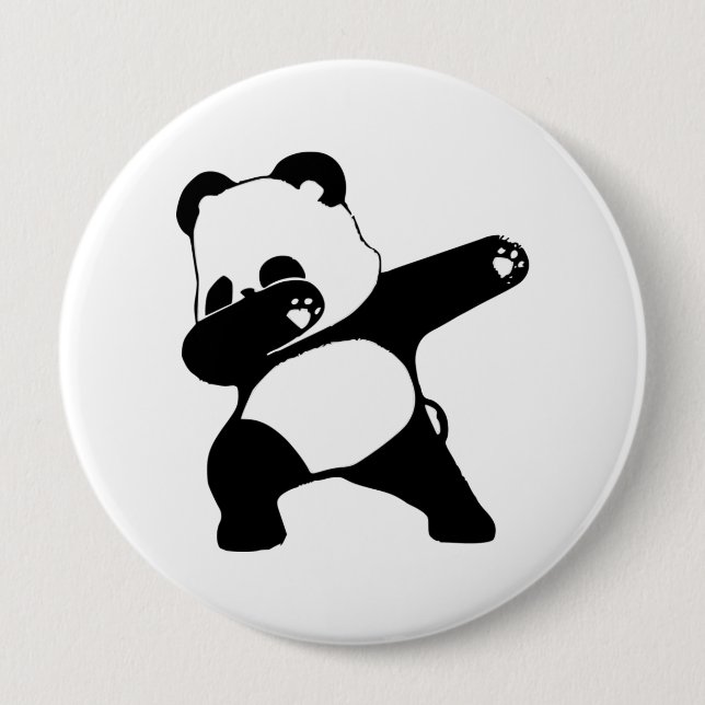 Badge Rond 10 Cm Panda qui dab  (Devant)