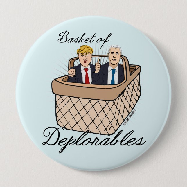 Badge Rond 10 Cm Panier de Deplorables - penny d'atout (Devant)