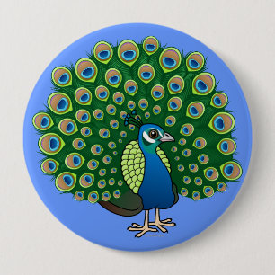 Badge Rond 10 Cm Paon indien