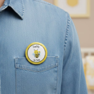 Badge Rond 10 Cm Papa Sera Baby shower En Attendant