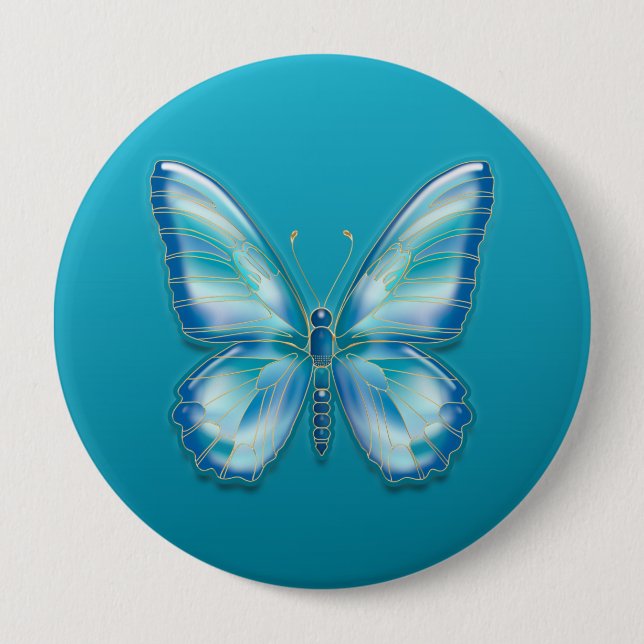 Badge Rond 10 Cm Papillon (Devant)