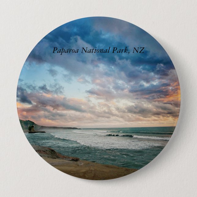 Badge Rond 10 Cm Parc national de Paparoa, Nouvelle-Zélande, (Devant)