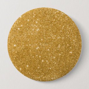 Badge Rond 10 Cm Parties scintillant d'or luxe