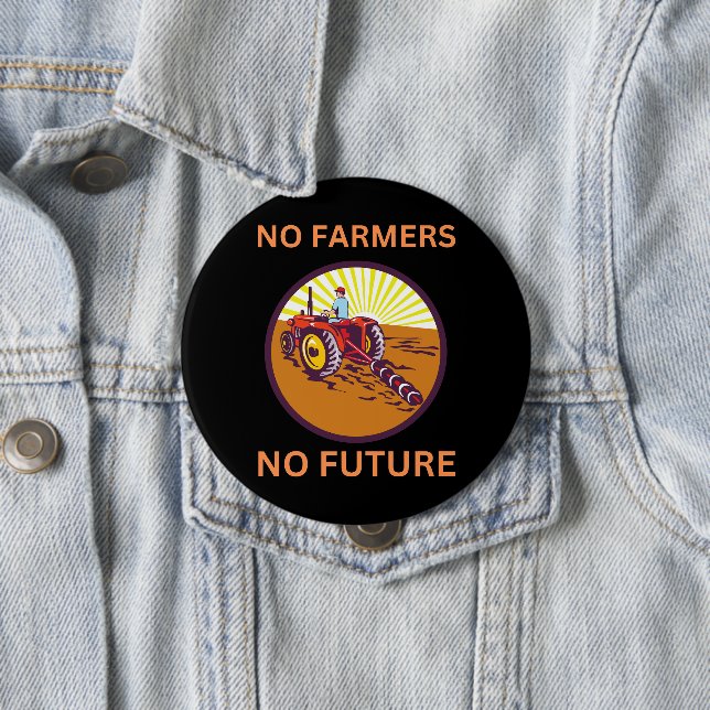 Badge Rond 10 Cm Pas d'agriculteurs pas de protestation allemande f (En situation)