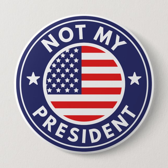 Badge Rond 10 Cm Pas mon président (Devant)