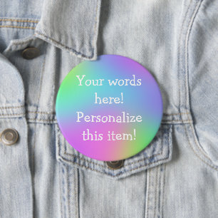 Badge Rond 10 Cm Pastel Rainbow Gradient