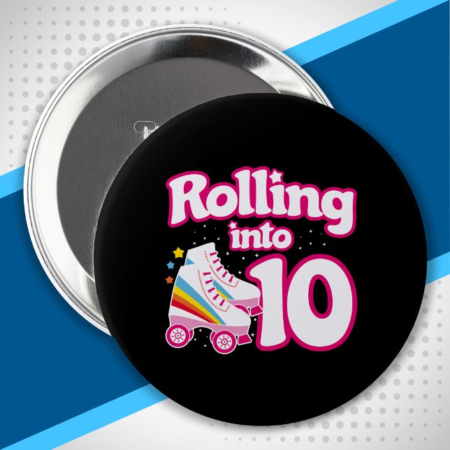 Badge Rond 10 Cm Patinage pour enfants - 10e anniversaire - Patinag (Créateur téléchargé)