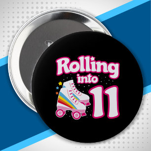 Badge Rond 10 Cm Patinage pour enfants - 11e anniversaire - Patinag