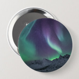 Badge Rond 10 Cm Paysage des aurores boréales