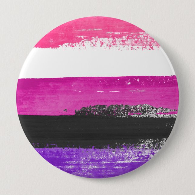 Badge Rond 10 Cm Peinture à fioriture Genderfluide (Devant)