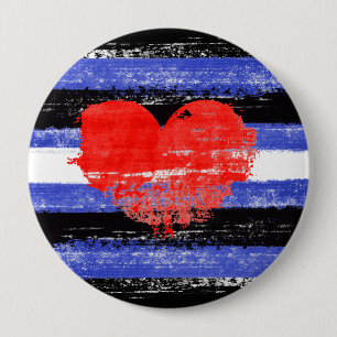 Badge Rond 10 Cm Peinture à fioritures en cuir
