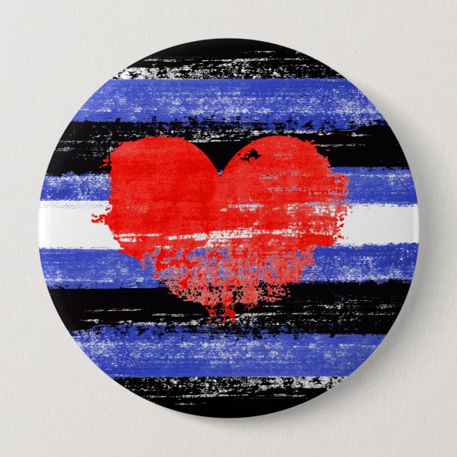 Badge Rond 10 Cm Peinture à fioritures en cuir (Devant)