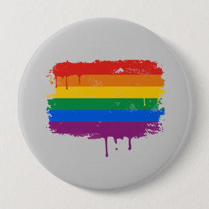 Badge Rond 10 Cm Peinture d'arc-en-ciel