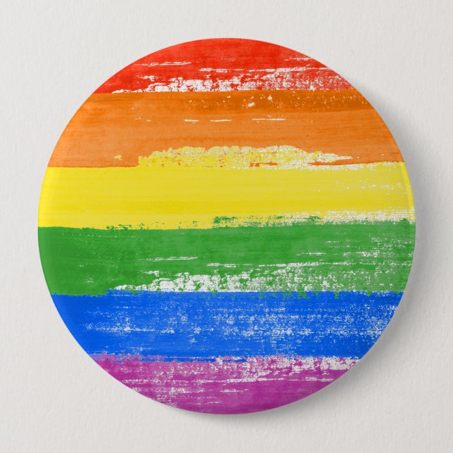 Badge Rond 10 Cm Peinture LGBT Pride (Devant)