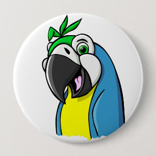Badge Rond 10 Cm Perroquet de bande dessinée