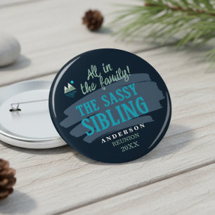 Badge Rond 10 Cm Personnages de famille honoraires Sibling Sassy ID