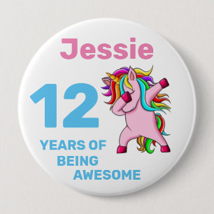 Badge Rond 10 Cm Personnaliser Insigne d'anniversaire de l'enfant -