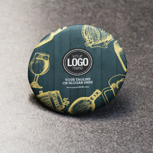 Badge Rond 10 Cm Personnaliser le thème de la brasserie Dark Green