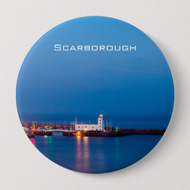 Badge Rond 10 Cm Phare de Scarborough (Devant)