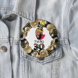 Badge Rond 10 Cm Photo 30th Birthday Custom