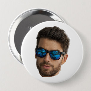 Badge Rond 10 Cm Photo de visage personnalisée