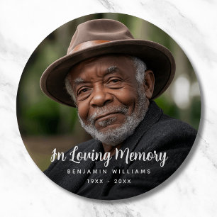 Badge Rond 10 Cm Photo personnalisée Hommage commémoratif funéraire