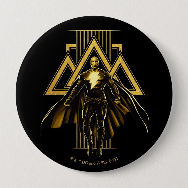 Badge Rond 10 Cm Pilier triangulaire noir Adam (Devant)