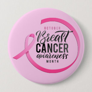 Badge Rond 10 Cm Pin de mois de conscience de cancer du sein