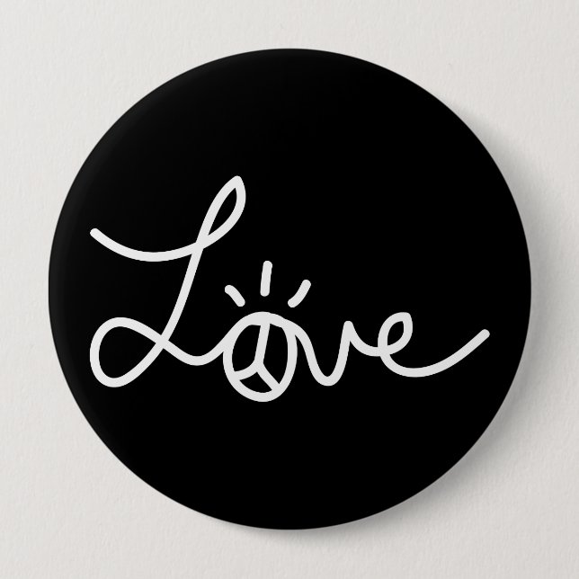 Badge Rond 10 Cm Pin noir d'amour (Devant)
