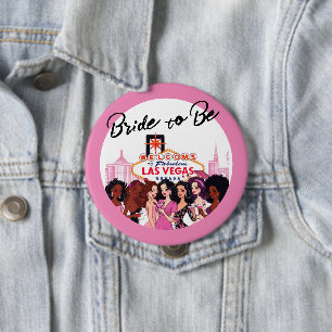 Badge Rond 10 Cm Pink Vegas Bachelorette