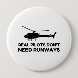 Badge Rond 10 Cm PISTES PILOTES D'Hélicoptères