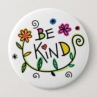Badge Rond 10 Cm Plaisir Soyez Floral