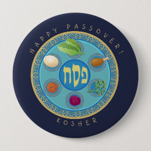 Badge Rond 10 Cm Plat Pesach cacher de pâque